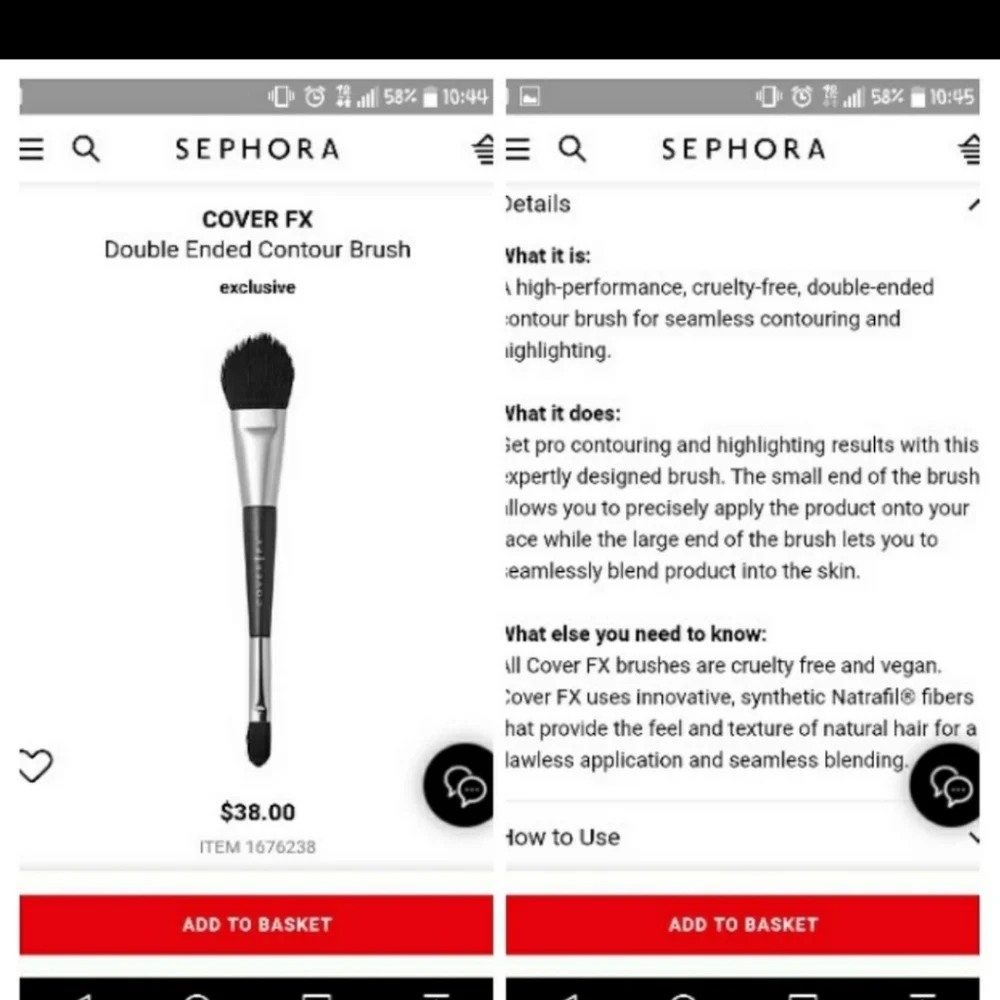 COVER FX DOUBLE ENDED CONTOUR MAKEUP BRUSH